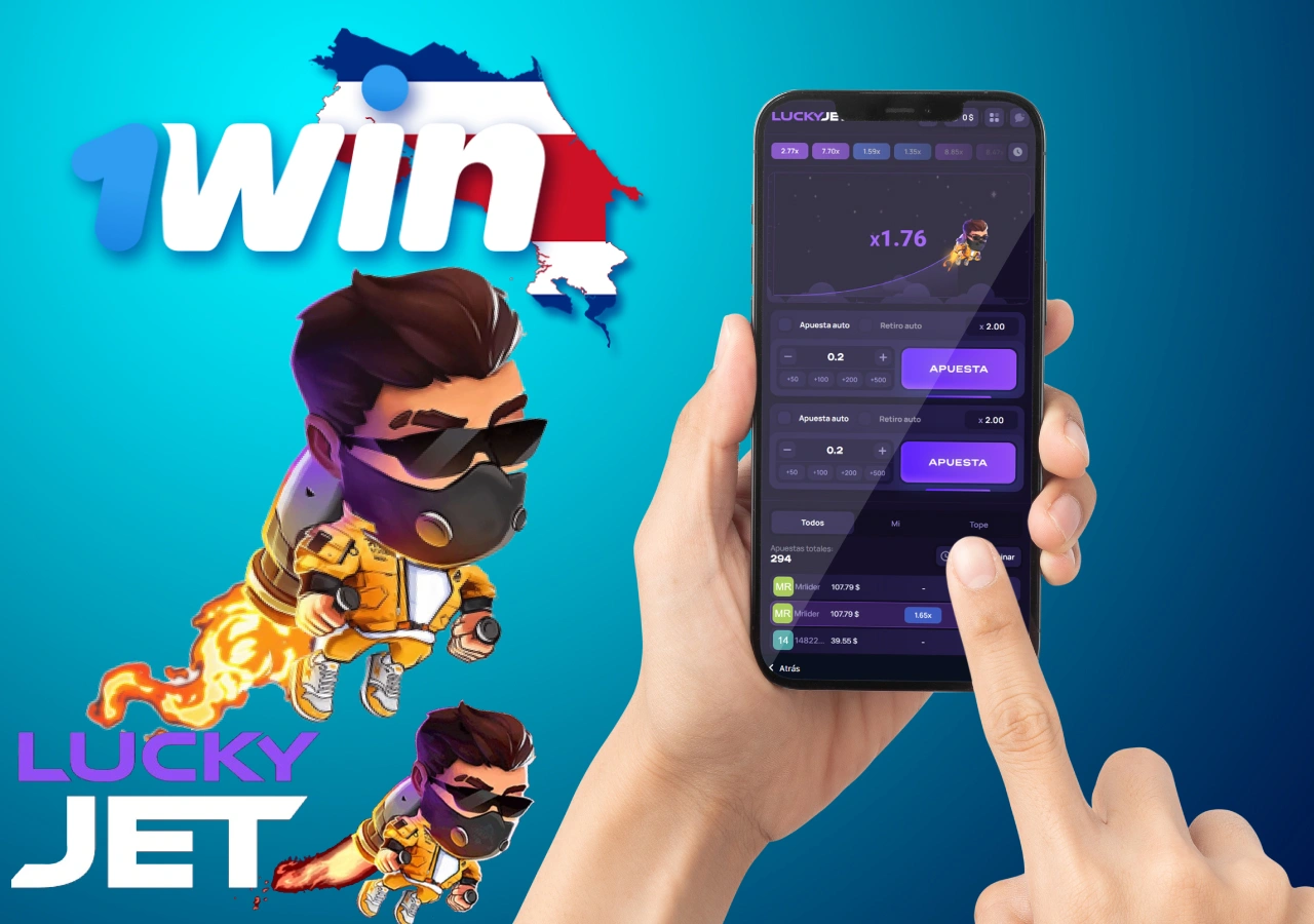 Instala la aplicación móvil 1win para llevar el juego Lucky Jet siempre contigo.